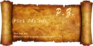 Piri Zénó névjegykártya